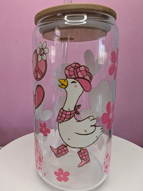 Vaso Temático de Vidrio con Tapa