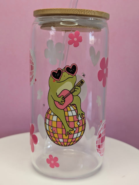 Vaso Temático de Vidrio con Tapa