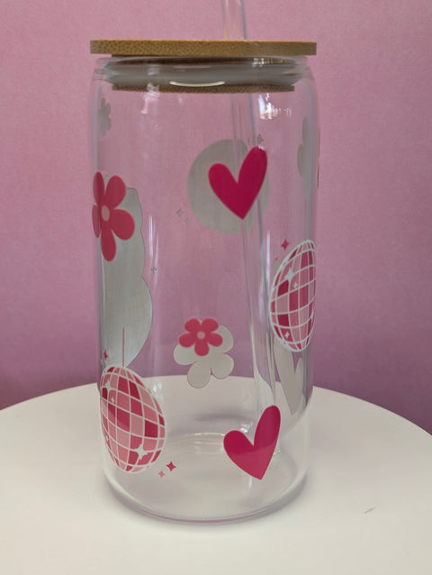 Vaso Temático de Vidrio con Tapa