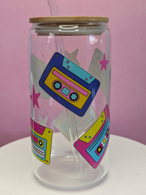 Vaso Temático de Vidrio con Tapa
