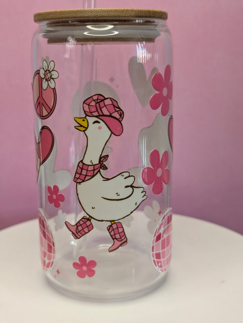 Vaso Temático de Vidrio con Tapa