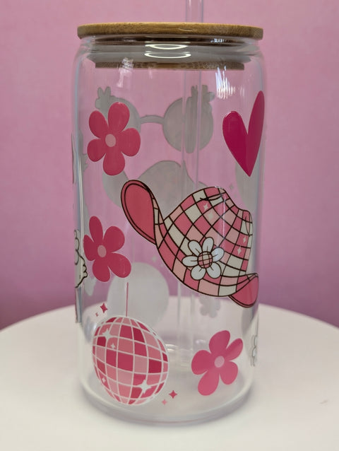 Vaso Temático de Vidrio con Tapa