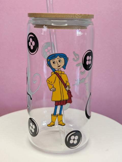 Vaso Temático de Vidrio con Tapa